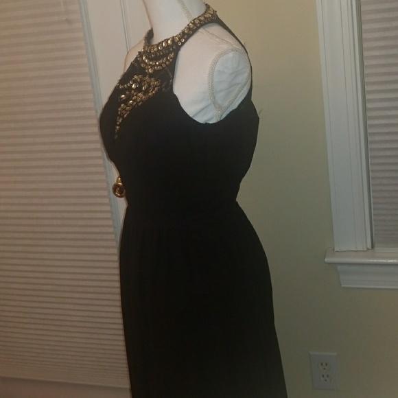 B. Darlin gold& black embellished prom dress 3/4 - Picture 4 of 6